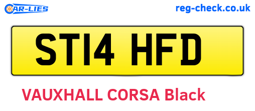 ST14HFD are the vehicle registration plates.