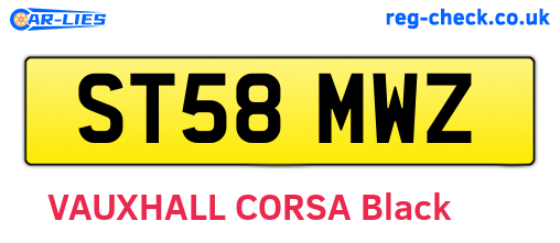 ST58MWZ are the vehicle registration plates.