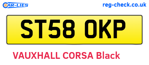 ST58OKP are the vehicle registration plates.