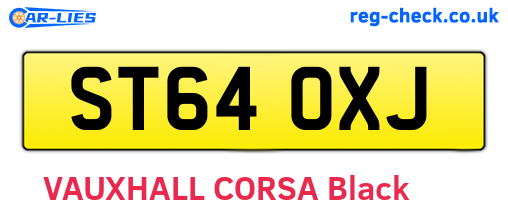 ST64OXJ are the vehicle registration plates.