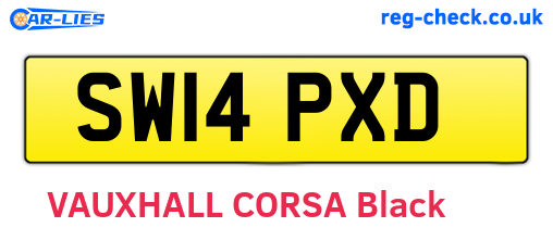 SW14PXD are the vehicle registration plates.