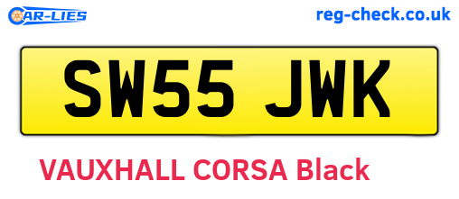 SW55JWK are the vehicle registration plates.