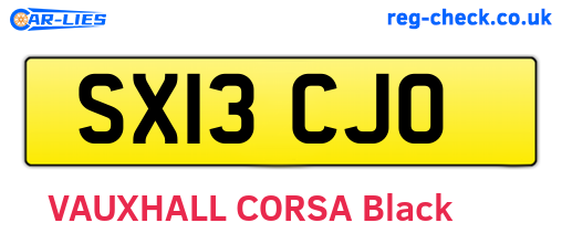 SX13CJO are the vehicle registration plates.