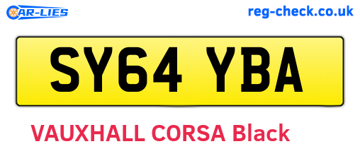 SY64YBA are the vehicle registration plates.