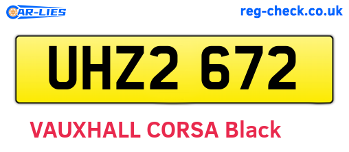 UHZ2672 are the vehicle registration plates.