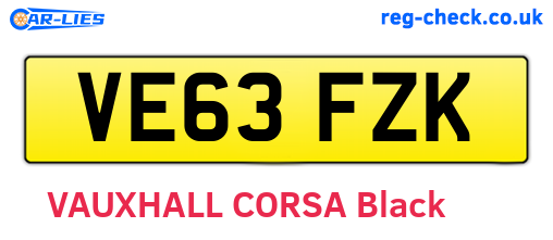 VE63FZK are the vehicle registration plates.