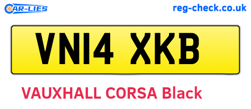 VN14XKB are the vehicle registration plates.