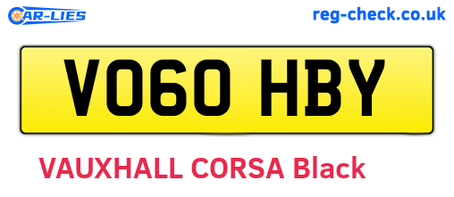 VO60HBY are the vehicle registration plates.