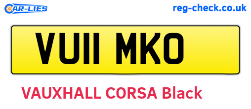 VU11MKO are the vehicle registration plates.