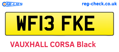 WF13FKE are the vehicle registration plates.