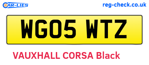 WG05WTZ are the vehicle registration plates.