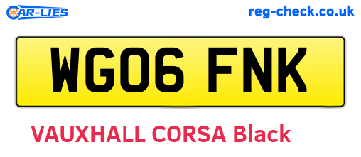 WG06FNK are the vehicle registration plates.