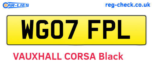 WG07FPL are the vehicle registration plates.