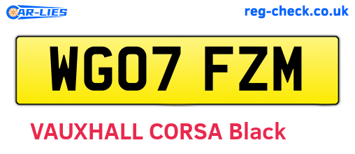 WG07FZM are the vehicle registration plates.