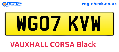 WG07KVW are the vehicle registration plates.