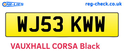 WJ53KWW are the vehicle registration plates.