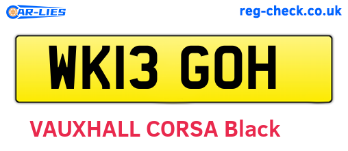 WK13GOH are the vehicle registration plates.