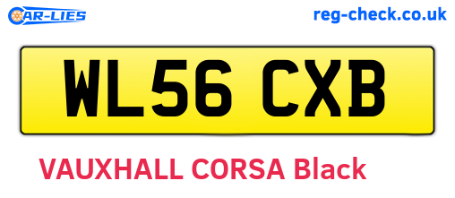 WL56CXB are the vehicle registration plates.