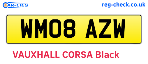 WM08AZW are the vehicle registration plates.