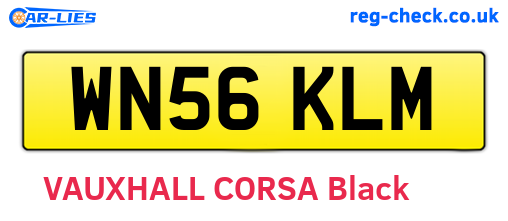 WN56KLM are the vehicle registration plates.