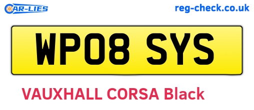 WP08SYS are the vehicle registration plates.