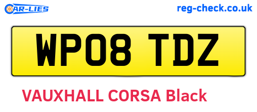 WP08TDZ are the vehicle registration plates.