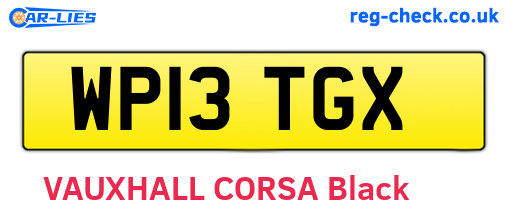 WP13TGX are the vehicle registration plates.