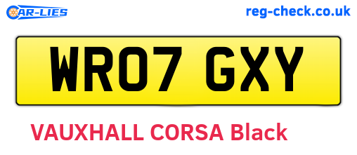 WR07GXY are the vehicle registration plates.