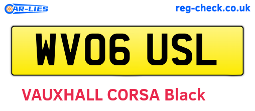 WV06USL are the vehicle registration plates.