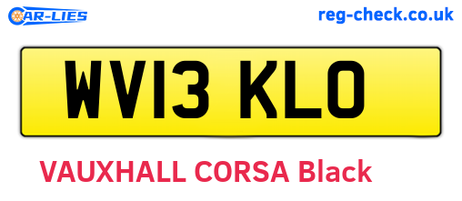 WV13KLO are the vehicle registration plates.