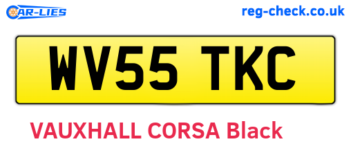 WV55TKC are the vehicle registration plates.