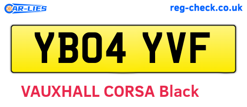 YB04YVF are the vehicle registration plates.