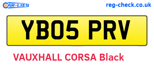 YB05PRV are the vehicle registration plates.