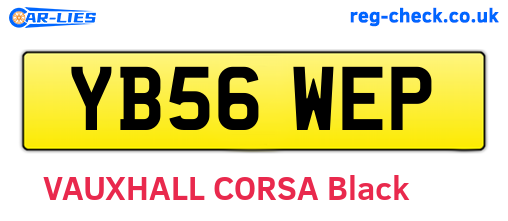 YB56WEP are the vehicle registration plates.