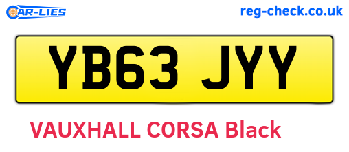 YB63JYY are the vehicle registration plates.