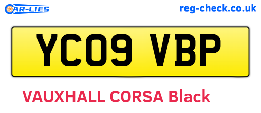 YC09VBP are the vehicle registration plates.