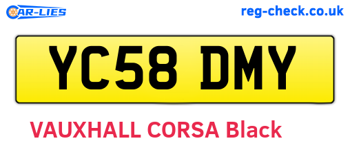 YC58DMY are the vehicle registration plates.