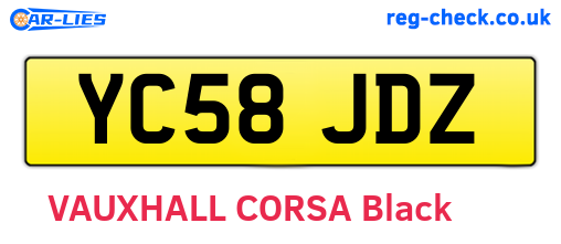 YC58JDZ are the vehicle registration plates.