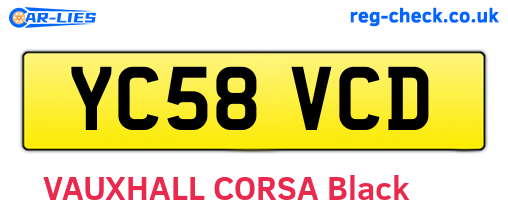 YC58VCD are the vehicle registration plates.