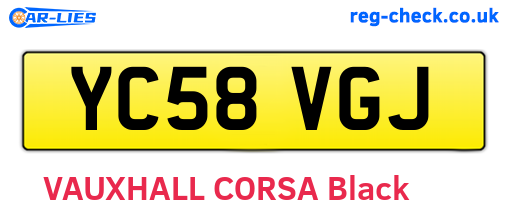 YC58VGJ are the vehicle registration plates.