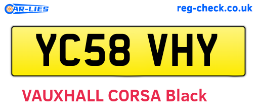 YC58VHY are the vehicle registration plates.