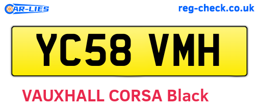 YC58VMH are the vehicle registration plates.