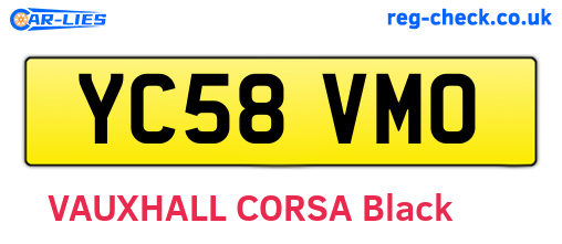 YC58VMO are the vehicle registration plates.