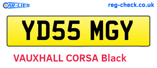YD55MGY are the vehicle registration plates.