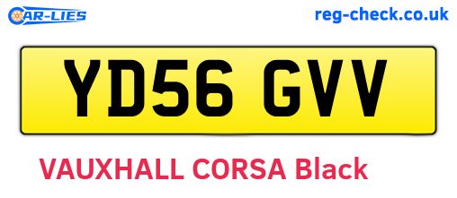 YD56GVV are the vehicle registration plates.