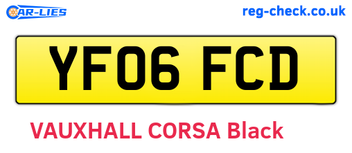 YF06FCD are the vehicle registration plates.
