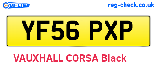YF56PXP are the vehicle registration plates.