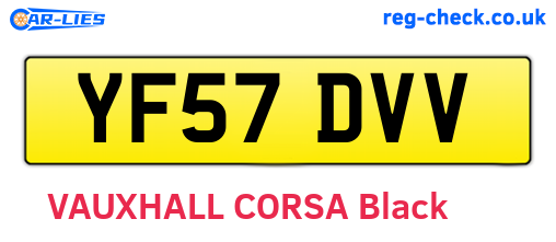 YF57DVV are the vehicle registration plates.