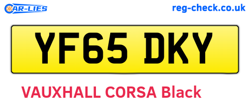 YF65DKY are the vehicle registration plates.