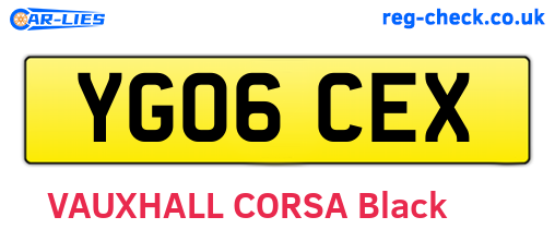 YG06CEX are the vehicle registration plates.